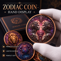 Pièce de collection en cuivre fin 999 de 5 oz, pièce de monnaie artistique du zodiaque, finition peinte en couleur UV en relief 3D