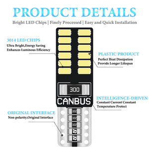 T10 24smd <span class=keywords><strong>194</strong></span> 168 LED สีขาวไม่มีกระแสคงที่หลอดไฟ LED ภายในรถยนต์ใหม่ล่าสุด - Product Image 3