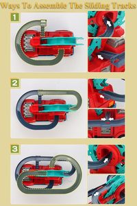 Juego de Juguetes 2 en 1 de Camión de Bomberos con Tobogán Automático, Pista de Carreras de Patos y Noria Giratoria - Product Image 4