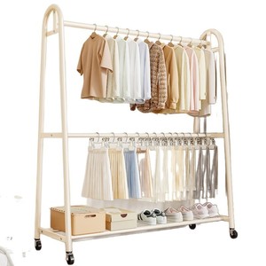 Clothes Rack Double Rod With Shelf For Bedroom Dorm Balcony Storage And Drying - Product Image 5