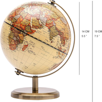 Globe rotatif en laiton, design moderne, élégant, élégant, dessus de table en métal, fournitures décoratives pour la maison et le bureau, fournitures éducatives