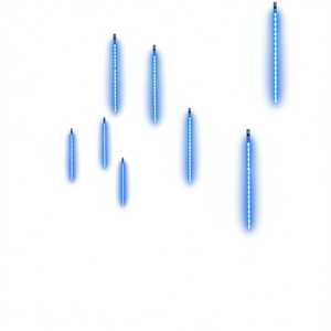 8PCs Meteor Lights 2 Ft Blue 288 LEDs Luces de jardín para interiores y exteriores - Product Image 1