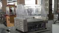 Chauffe-pain industriel avec porte avec grille Machine commerciale à 7 rouleaux de rouleau à hot-dog électrique pour la cuisson des saucisses et des grillades