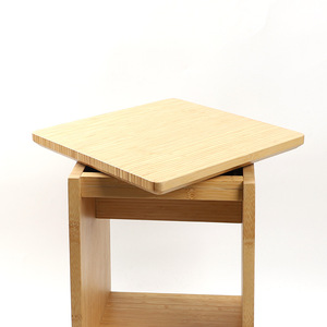 Small <b>bamboo</b> <b>stool</b> for home use and children, low <b>stool</b>, footrest, square <b>stool</b>, 360 swivel <b>stool</b>. - Product Image 3