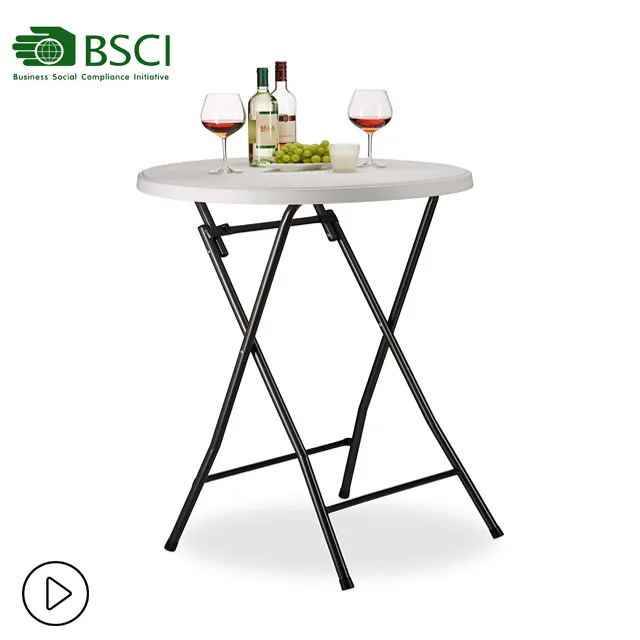 Wholesale Price High Top Plastic Bistro Round Cocktail Folding High Bar Table Supplier
