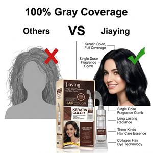 Jiaying Crema Colorante per <span class=keywords><strong>Capelli</strong></span> Professionale di Grado Premium Permanente <span class=keywords><strong>Senza</strong></span> <span class=keywords><strong>Ammoniaca</strong></span> a Base di Erbe Organiche e Cheratina Copre i <span class=keywords><strong>Capelli</strong></span> Grigi 160ml - Product Image 5