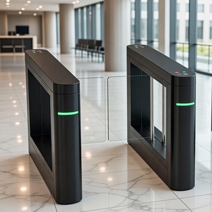 Tourniquet à passage rapide Slim Speed Gate, barrière en verre pivotante, contrôle d'accès optique, passage rapide, reconnaissance faciale RFID, design moderne noir - Product Image 6