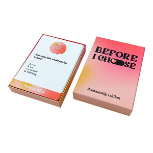 High Quality Custom Printed Matt Varnished Smooth Paper Embroidered Adult Parties Factory Price Interactive Question Card Game - Product Image 1