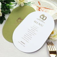 Tarjeta de Menú de Papel de Terciopelo Verde con Impresión de Lámina Dorada Personalizada, Tarjeta de Menú para Mesa de Cena o Fiesta