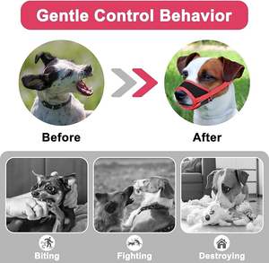 बटन बंद नरम लुभावनी विरोधी काटने वाले पिंजरे मुंह गार्ड अनुकूलन भारी शुल्क नायलॉन पड कुत्ते थूथन ठोस - Product Image 2