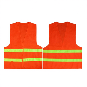 Gilets de sécurité haute visibilité ANSI Classe 2 en polyester respirant, fermeture éclair sur le devant, unisexe, bande réfléchissante haute visibilité de 5 cm, logo personnalisé - Product Image 6