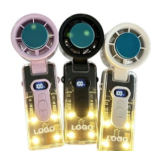 FC08 Portable Handheld Fan Ice Cooler USB Rechargeable Foldable Design 360 Cooling <b>LED</b> <b>Flashlight</b>-Travel/Camping/Outdoor - Product Image 1