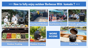 Barbecues Kamado en céramique AUPLEX Asadores Classic Green 14 pouces, pour le camping, le jardin, sans fumée, au charbon de bois. - Product Image 6