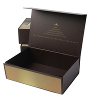 Caja de regalo plegable de cartón rígido con forma de libro negro de lujo Caja de regalo magnética de papel de impresión personalizada
