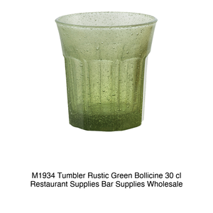 แก้วบับเบิ้ลสีเขียวรัสติก 30 ซล. M1934 สูง 10 ซม. เส้นผ่านศูนย์กลาง 9.5 ซม. - Product Image 2