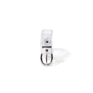 Cintura Kluratus in PVC trasparente da 2,3 cm con fibbia in metallo per donna, accessorio moda casual - Product Image 1