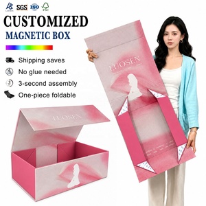 Boîte magnétique pliable monobloc à assemblage rapide, imprimé floral de qualité supérieure, pour le rangement de produits de soin, de parfums et de bijoux, boîte cadeau - Product Image 1