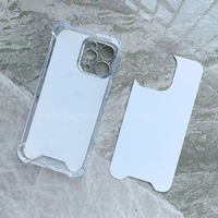 4 Coins Antichoc Transparent Covers Sublimation Blank Phone Case Pour iphone 14pro max 13 12 11 15Plus 16 Pro MAX 2D TPU + PC