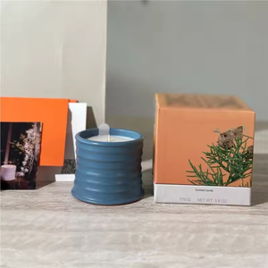 Vela Aromática de Cera de Soja Orgánica Hecha a Mano de Lujo al por Mayor, Vela Perfumada en Lata de Cerámica de Color para Decoración del Hogar y Días Festivos - Product Image 5