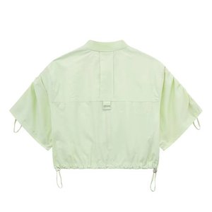 All'ingrosso della fabbrica Oem Custom delle donne Top abito corto alla moda con cerniera verde a maniche corte camicia con coulisse <span class=keywords><strong>pantaloni</strong></span> - Product Image 3
