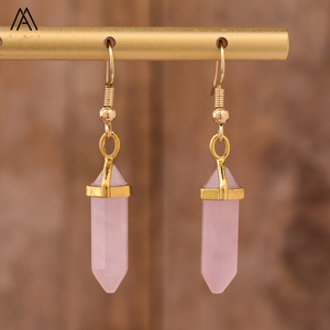 Mini pendientes de cristal para mujer, joyería Bohemia, pendiente hexagonal de doble punto de piedras preciosas, regalo de moda - Product Image 5