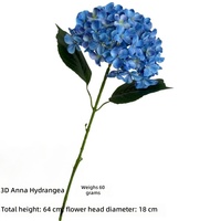 Bunga Hydrangea Buatan Anna, Tangkai Bunga Palsu untuk Dekorasi Latar Belakang Aula Pernikahan, Dekorasi Rumah, Hotel
