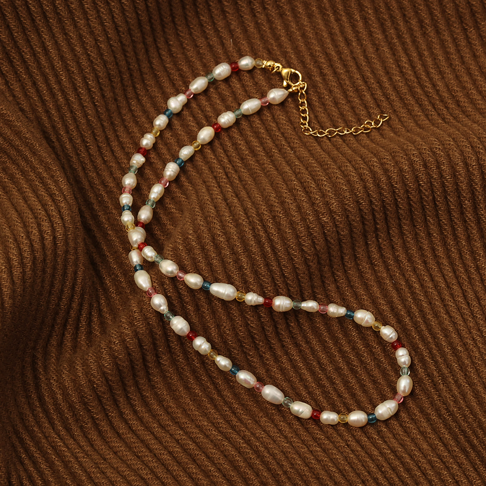 Nach(ナッシュ) ネックレス Collier en perles ethnique Vintage Bijoux Givenchy Pearl Beaded Gold Clasp Flower Tail