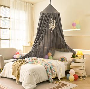 <span class=keywords><strong>Baldacchino</strong></span> per <span class=keywords><strong>Letto</strong></span> in Tela di Cotone Grigio Leggero, Tende con Volant per <span class=keywords><strong>Letto</strong></span> Bambini, <span class=keywords><strong>Baldacchino</strong></span> per Camera delle Ragazze - Product Image 6