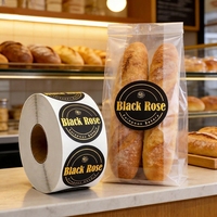 Autocollants personnalisés avec logo de boulangerie sur rouleau, étiquettes pour sacs à pain, pour boîtes à pâtisserie, scellés d'emballage alimentaire et emballages de marque