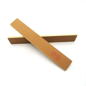 Lixa de unhas abrasiva para papelão de lixa marrom dourado com logotipo personalizado, lixa de madeira para unhas 100/180, para cuidados com as unhas