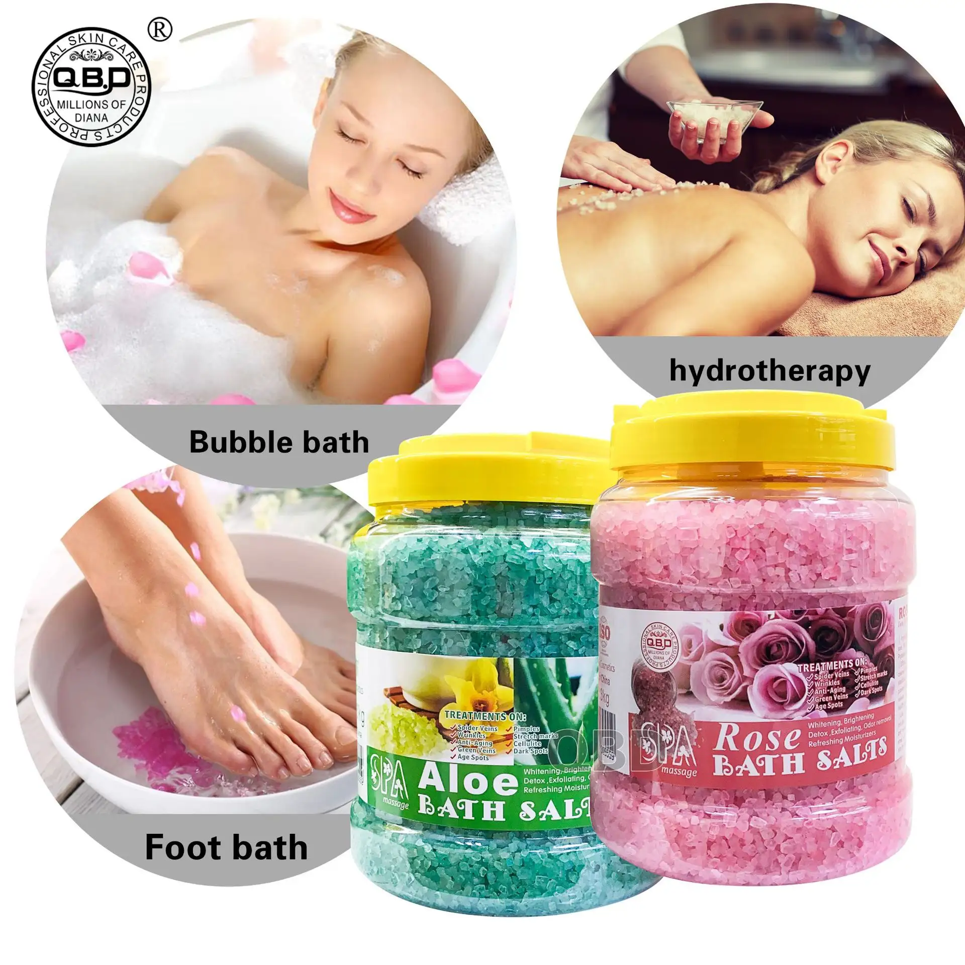 SPA alami 3kg garam mandi kelopak mawar pengelupasan organik kristal laut garam besar kaki rendam pemutih tubuh Scrub Perawatan Kulit