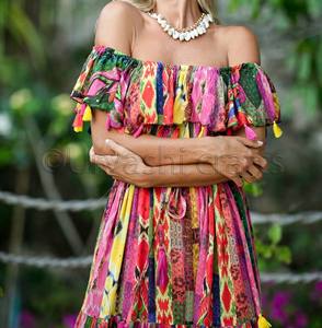 ชุดเดรสยาวแขนสั้นสำหรับผู้หญิง,ชุดแม็กซี่พิมพ์ลายดอกไม้แบบลำลองเปิดไหล่เซ็กซี่ - Product Image 3