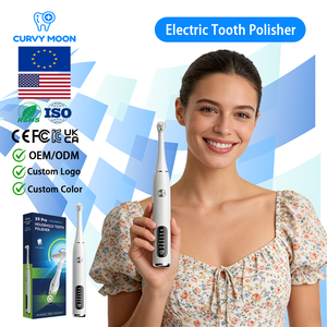 CURVY MOON Electric Tooth Polisher <strong>Plaque</strong> <strong>Remover</strong> Waterproof Teeth Cleaning Tool Speed Modes OEM Bright Polish - Product Image 1