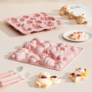 L'usine MUYULINS peut personnaliser des moules en silicone à 15 cavités en forme d'animaux de dessin animé, antiadhésifs LFGB, sans BPA, pour gâteaux mousse. - Product Image 6
