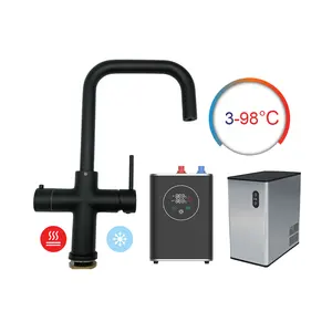 Hot Selling 5 in 1 Mattschwarz Küchen armatur Heiß Kalt Kochen Gekühlt Sprudel filter Mixer Filter Wasserhahn Wasserhähne