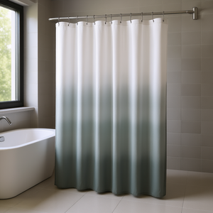<b>Ombre</b> Printed Seersucker Shower <b>Curtain</b> Minimalist Bathroom Accessory - Product Image 2