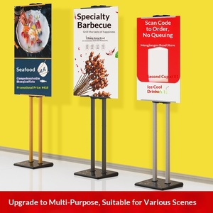 Support publicitaire Art Déco réglable et détachable en métal sur pied pour affiches grand format, en panneau KT - Product Image 2