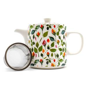 Théière en céramique Rosebud 1L avec infuseur amovible en acier inoxydable pour toute <span class=keywords><strong>cuisine</strong></span> et maison - Product Image 4