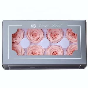 Grado a Preserved Forever Roses M46 Arreglo floral blanco y rojo 4-5cm Decoración de caja de larga duración con Forever Roses Head - Product Image 6