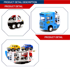 Camions à friction en plastique à l'échelle 1/32 populaires, remorques avec 4 voitures - Product Image 4