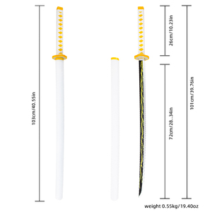 Modello in PU di Alta Qualità della Lama Nichirin Gialla di Zenitsu Agatsuma da <span class=keywords><strong>Demon</strong></span> <span class=keywords><strong>Slayer</strong></span>, Prop per Cosplay, Ornamento da Collezione, Regalo - Product Image 6