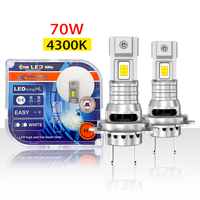 Bombilla LED Personalizada de 4300K, 70W, 30000LM, H4, H11, TP8, H8, H7, 9005, 9006, X5, A4, Universal, 12V, para Faros Delanteros de Automóvil, Aluminio Importado