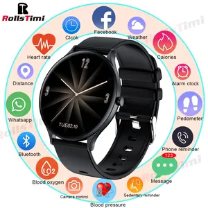 Rollstimi, nuevo reloj inteligente para mujer, Real pronóstico del tiempo en tiempo, rastreador de actividad, Monitor de ritmo cardíaco, relojes inteligentes deportivos para mujer QW13