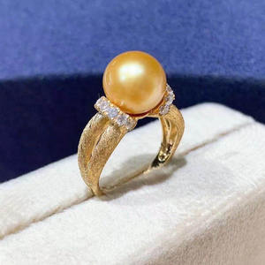 Anillo de Plata WENCHI S925, Accesorio con Cuentas Redondas de 10-11 mm, Tecnología de Incrustación con Garra, Chapado en Rodio, Estilo Moderno, Modelo 12018 - Product Image 3