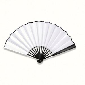 Promotional Gift Custom Printed Painted Eco Friendly Bamboo Folding Hand <b>Fan</b> Flower Japandi Style Chinese <b>Fans</b> <b>Large</b> Size - Product Image 1