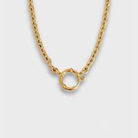 Chaîne détachable en acier au titane plaqué or véritable 18K boucle à ressort anneau ouvert perles de perles trombone chaîne pour accessoire de collier