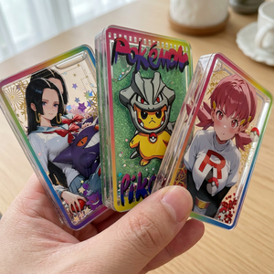 YQ Carta Fan Art Pokemoned Liquide Glitter Flow Acrylique Réfrigérateur Aimant Flottant Étincelle Aveugle <span class=keywords><strong>Sac</strong></span> Collection Décor Carte À Jouer - Product Image 1