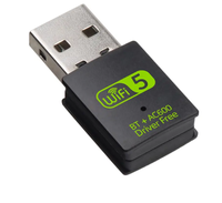 Adaptador USB WiFi BT 2 en 1, Mini Tarjeta de Red Inalámbrica 802.11ac, Receptor Dongle de 600 Mbps, Solución para PC y Laptop
