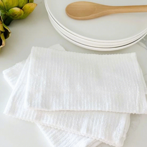 En promotion aujourd'hui : Serviettes de nettoyage en tissu éponge côtelé blanc 100 % coton 16x19 32oz, très résistantes, pour usage commercial et professionnel, fabriquées en Inde. - Product Image 1