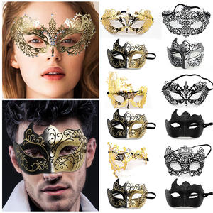 Máscara Negra de Princesa para Carnaval y Mascarada, Máscara Sexy de Arte en Hierro con Pedrería Pintada para Hombres y Parejas para <span class=keywords><strong>Halloween</strong></span> - Product Image 2